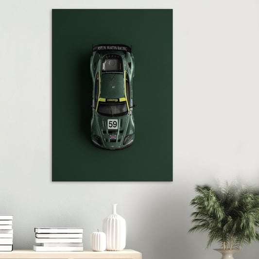 Aston Martin Racing DBR9 - Affiche Fine Art Vert Foncée - Tirage Premium - Octane Studio