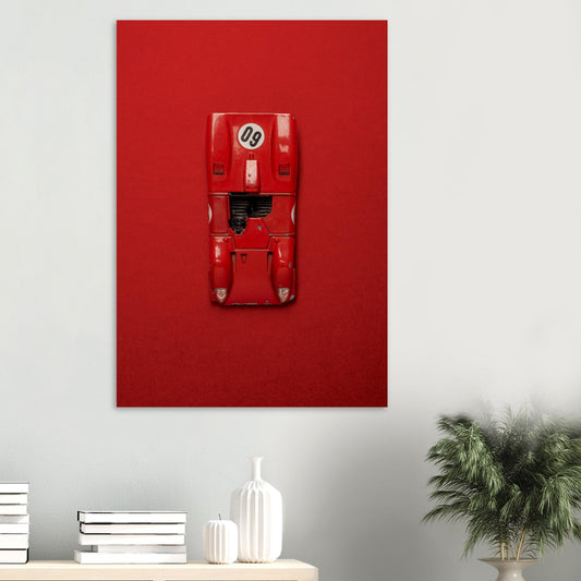 Ferrari 312P - Affiche Fine Art Rouge - Tirage Premium - Octane Studio